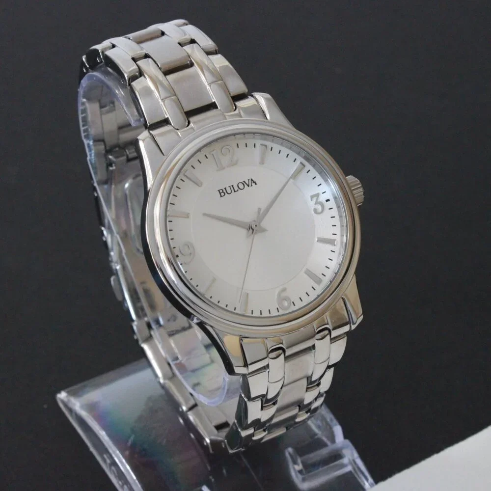 Bulova Men's Corporate Collection Quartz Watch Silver Tone Raised Indices 38mm - Picture 13 of 13